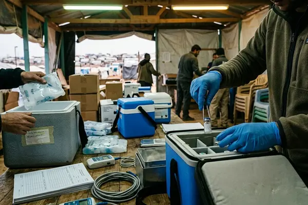 Cold Chain Planning for Camp Vaccination Campaigns