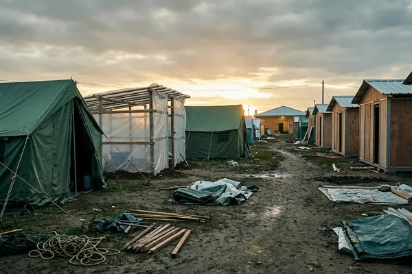 Comparing Family Tents, Plastic Sheeting, and Transitional Shelter