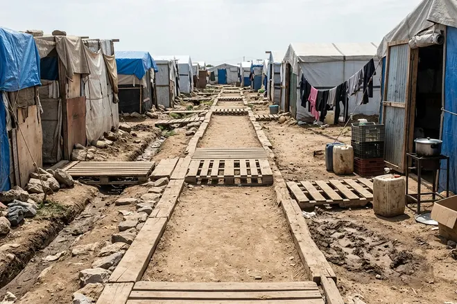 Image showing camp_conditions_walkway