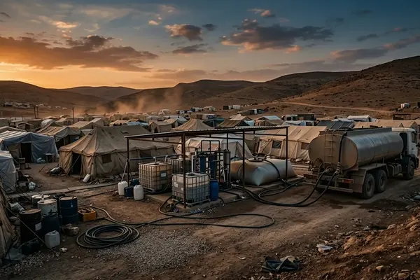 Water Trucking Versus On-Site Treatment in Emergency Camps