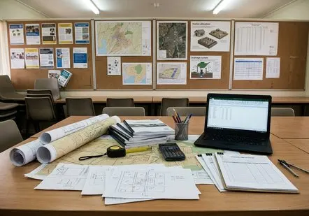 Topographical map and emergency shelter allocation plans